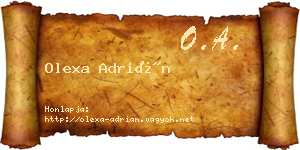 Olexa Adrián névjegykártya
